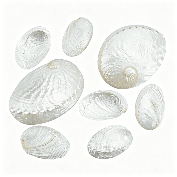 BESTSKY 10Pcs 2 Styles White Natural Abalone Shells, Exquisite Large Ocean Beach Seashells for Diy Art Crafts Vase Filler Fish Tank View Beach Wedding Decoration (2.09X1.42In, 3.43X2.56In)