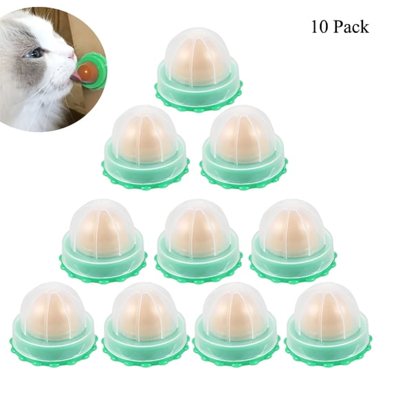 BESTSKY 10Pcs Catnip Wall Balls Toys for Cat - Edible Cat Licking Natural Rotatable Toy,Teeth Cleaning Cat Bite Toy,Roller Catnip Balls