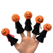 BESTSKY 10Pcs Lovely Funny Halloween Pumpkins Bouncing Jumping Finger Puppet for Kid Birthday Party Decor