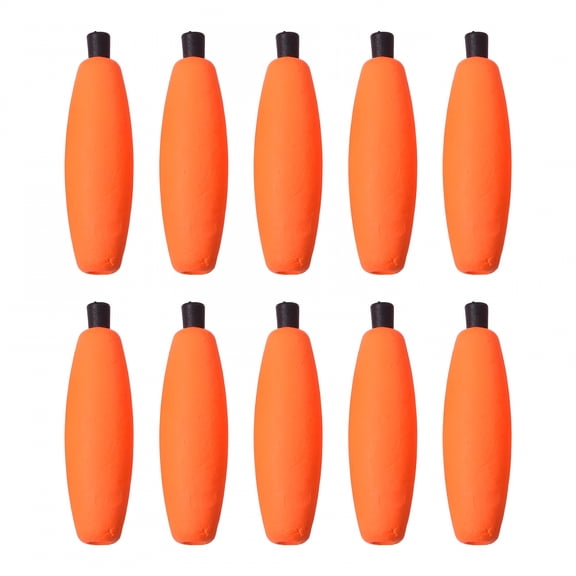 BESTSKY 10Pcs/Set Peg Floats Catfish Fishing Bobbers Foam Rig Float Crappie Trout High-Density Fishing Corks Bobbers for Santee Rig Orange S
