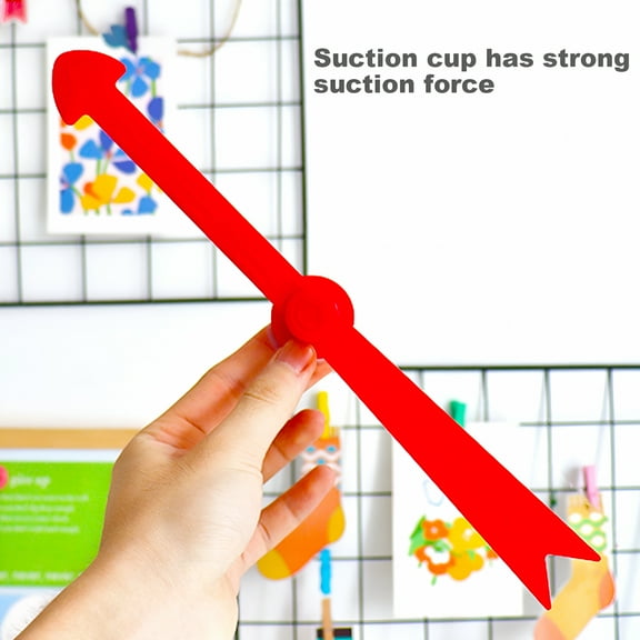 BESTSKY 11.8 Inch Large Arrow Spinner with Suction Cup, Bright Red Plastic Board Game Accessory for Classroom Math and Parties