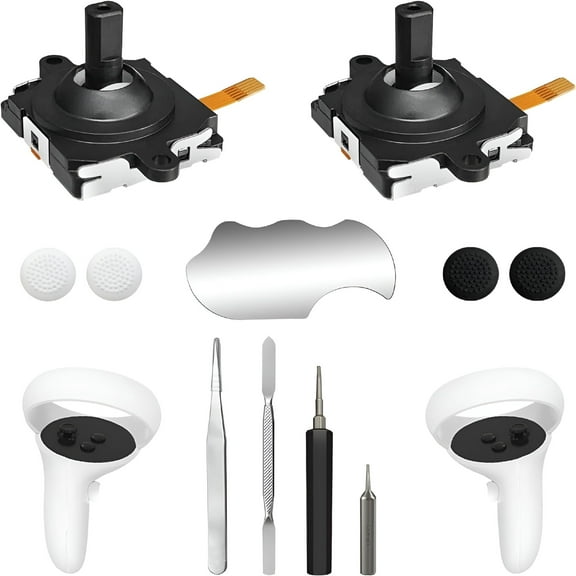 BESTSKY 11 in 1 Joystick Replacement Kit for VR Controllers, 3rd Gen 3D Analog Thumb Sticks with Caps and Tools