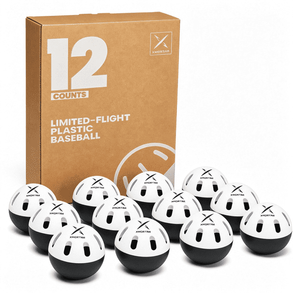 BESTSKY 12 Count Soft Plastic Baseballs for Batting Practice 12 Count Wiffle Ball