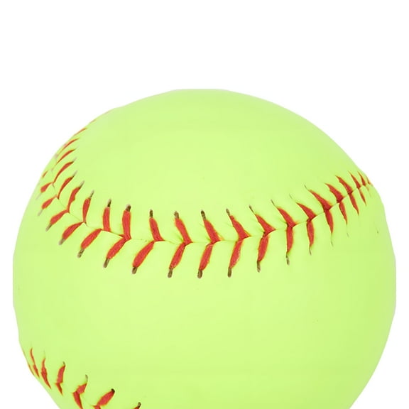 BESTSKY 12-Inch Slowpitch Softball, Official Size Unmarked Training Ball, Optic Yellow PVC Cover with Red Stitching for Coaching