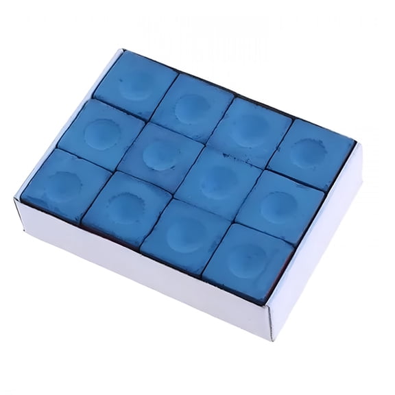 BESTSKY 12 Pack Blue Pool Cue Chalk Cubes - High Adhesion Billiards Chalk for Snooker and Table Games - Standard Size Stick Chalk for Game Room Bar and Sports Club Use