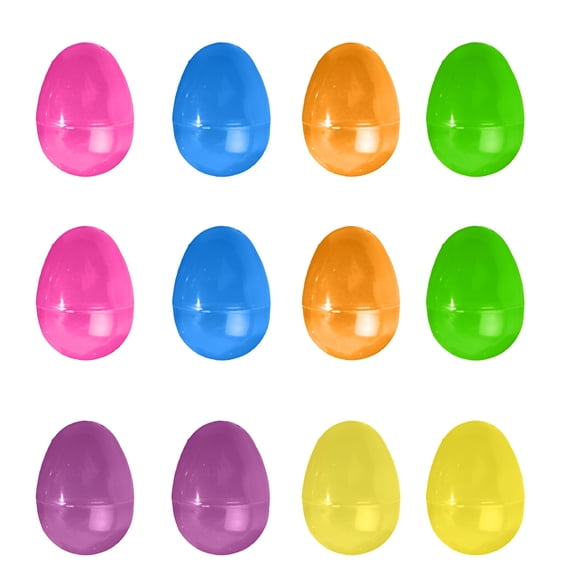 BESTSKY 12-Pack Fillable Easter Eggs, 3 Inch Plastic Egg Basket Stuffers