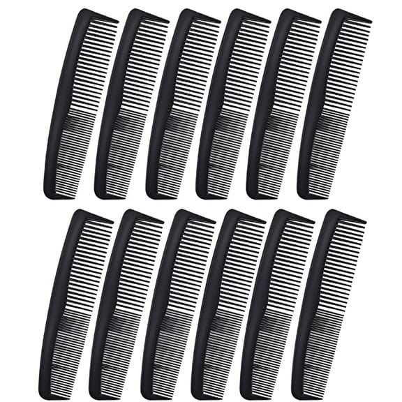 BESTSKY 12 Pack Flexible Thin 5" Pocket Hair Comb Beard & Mustache Combs for Men's Hair, Beard, Mustache, and Sideburns (Black)