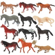 BESTSKY 12 Pcs Decor Toys Plastic Horses Figures Animal Ornament Model Adorable Figurine Decorative Figurines Mini Child