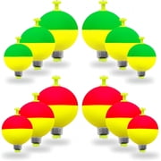 BESTSKY 12 Pcs Fishing Bobbers Floats,Snap-On Fishing Bobber Fishing Float Corks Weighted Bobbers for Crappie,Panfish,Bluegill,Trout