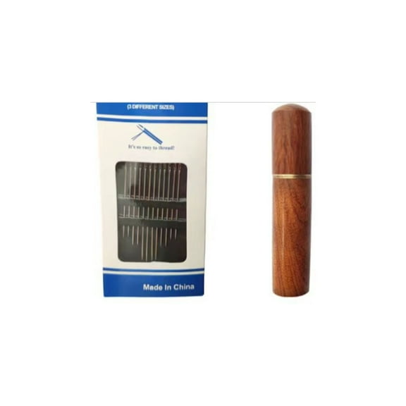 BESTSKY 12 Pcs Hand Sewing Needles, Stainless Steel Needles for Easy Threading, Blind Friendly Sewing Needles in Wooden Tube