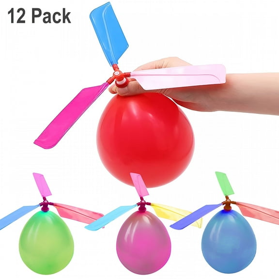 BESTSKY 12 Pcs Kids Balloon Helicopter AirplaneBalloon Powered Helicopter Flying Toy for Children's Day Gift Party Favor easter basket,stocking stuffer or birthday