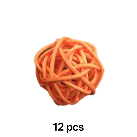 BESTSKY 12 Pcs Rattan Balls, 1.18 In Orange Woven Decor