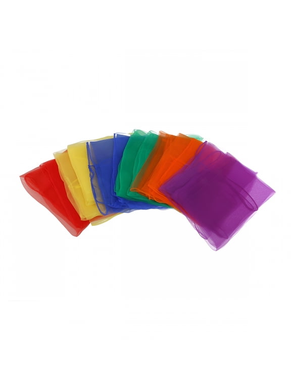 12 Pcs Rhythm Scarf Juggling Square Silk Hemmed Scarves Play Silks