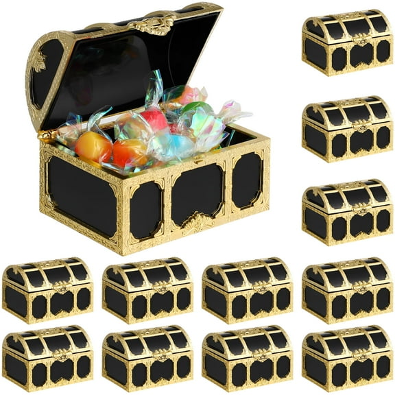 BESTSKY 12 Pcs Treasure Chest Sugar Box Pirate for Kids Children's Toys Prizes