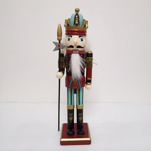 BESTSKY 12 inch Height Wooden Nutcracker Soldier Ornaments Handcraft Spear
