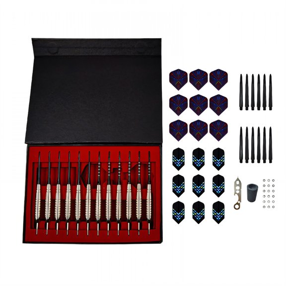 BESTSKY 12Pcs Darts Lightweight Aluminum Alloy Steel Tip Darts,Precision Dragonbone Design Darts Metal Tip Set,Style1