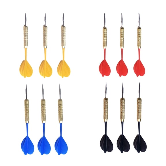 BESTSKY 12Pcs Darts Lightweight Steel Tip Darts,Simple Throw Darts Metal Tip Set,Style2