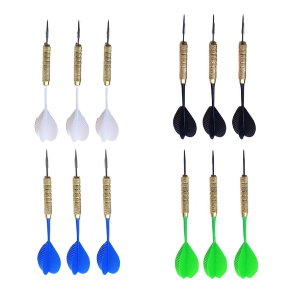 BESTSKY 12Pcs Darts,Stable Flight Darts Metal Tip,Family Fun Dart Flights,Mixed Colors
