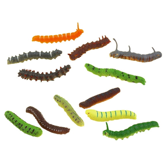BESTSKY 12Pcs Fake Bugs,Simulated Caterpillars Plastic Bugs,Lively Animal Figure Bug Toys