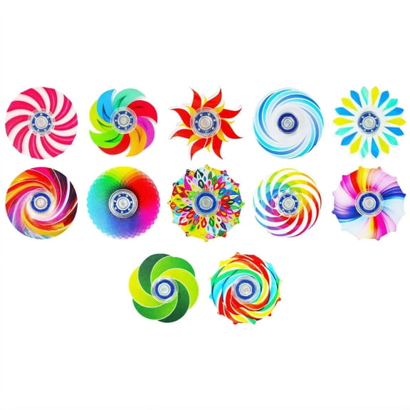 BESTSKY 12Pcs Fidget Spinners,Transparent Vivid Design Sensory Toys,Smooth Long Spinning Fidgets for Teens,12