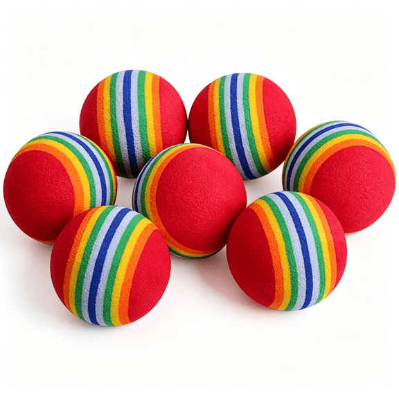 BESTSKY 12Pcs Foam Balls for Cats,Colorful Rainbow Cat Toy Sponge Balls Soft Pet Toy Cat Balls Toys for Indoor Cats