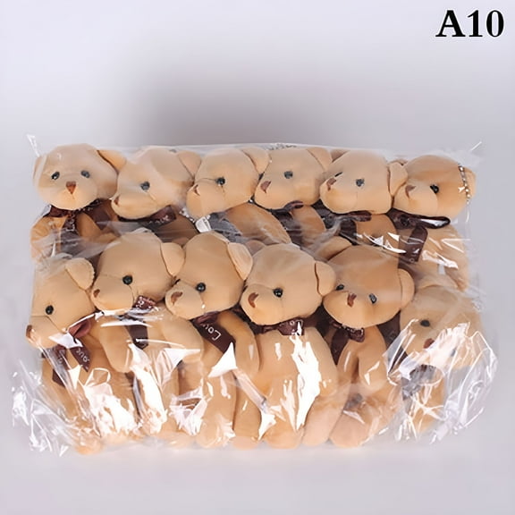 BESTSKY 12Pcs Soft Stuffed Bear Plush Toys Mini Dolls Toy Small Gifts Bag Pendant Teddy Doll