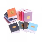 BESTSKY 12Pcs/set 112 Dollhouse Miniature Book Model Notebook Doll House Study Decor