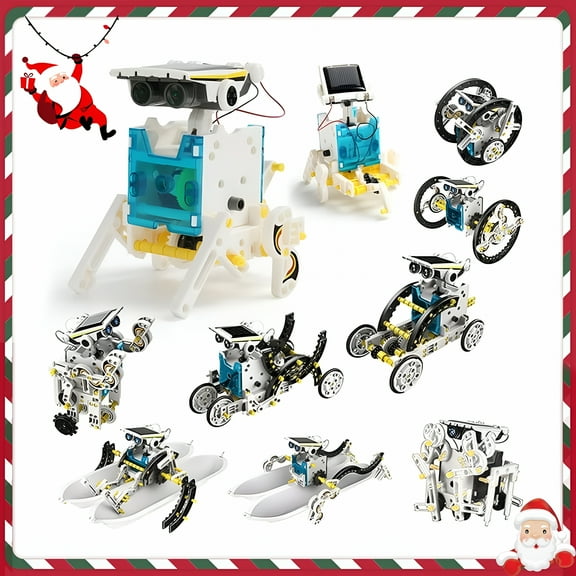 BESTSKY 13-in-1 Educational Solar Robot Kit for Kids,STEM Science Toy Solar Power Building Kit Puzzle DIY Assembly Battery Operated Robotic Set,for Kids Teens and Science Lovers