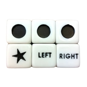 BESTSKY 2026 New 16Pcs Left Right Center Dice Game Set Left Right Center Dice Classic Games for Party,Game Night,Family Gathering,Travel,Indoor,Outdoor