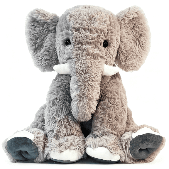 BESTSKY 19.2" Large Elephant Stuffed Animals,Clever Elephant Plush Toy for Kids,For Girls and Women,Super Soft Room Decoration Elephant Stuffed Animal(Gray).