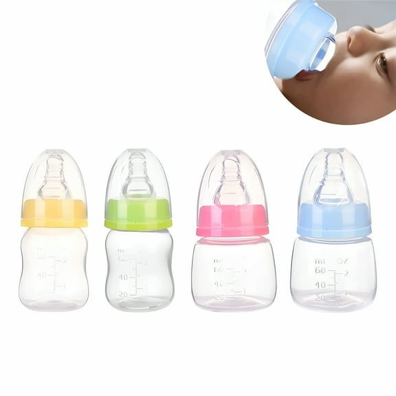 BESTSKY 1Pc Feeding Bottle Feed & Soothe Set Candy Bottle Mini Practical Pacifier Creative Blue Juice Bottle with Pacifier for Baby Doll-Green(2 oz)