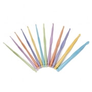 BESTSKY 2-10mm 12Pcs Plastic Crochet Hooks Handle Crochet Hooks Knit Needles Weave Craft Random Color
