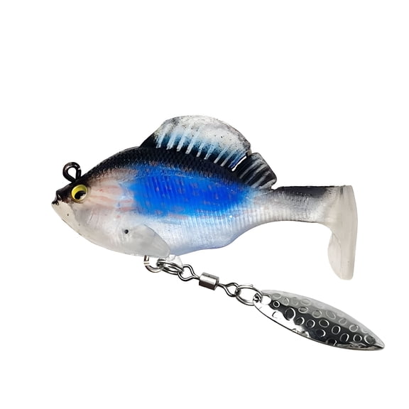 BESTSKY 2.36 in Plastic Spinnerbaits Fishing Lures for Bass with Hollow Lead Soft Spinner Baits