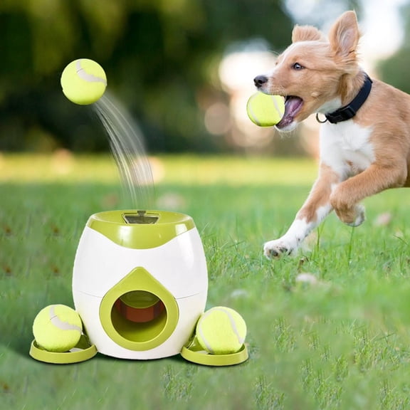 BESTSKY 2-In-1 Automatic Dog Ball Launcher&Automatic Treat,Interactive Dog Tennis Ball Throwing Machine Interactive Dog Toy for Training&Fetch,Dog Tennis Ball Launcher
