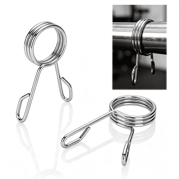 BESTSKY 2-Inch Barbell Spring Clip Collars Pair,Heavy Duty Chrome Steel Weight Bar Clamps for Weightlifting,Powerlifting&Strength Training,Secure Fit Dumbbell Clips for 50Mm Sleeves