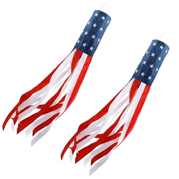 BESTSKY 2 Pack 4th of July Windsock American Flag Wind Socks Outdoor Heavy Duty,40" Stars Stripes USA Flag Windsocks for Patriotic Memorial Day Decorations & 4th July Decorations Yard Garden Tree
