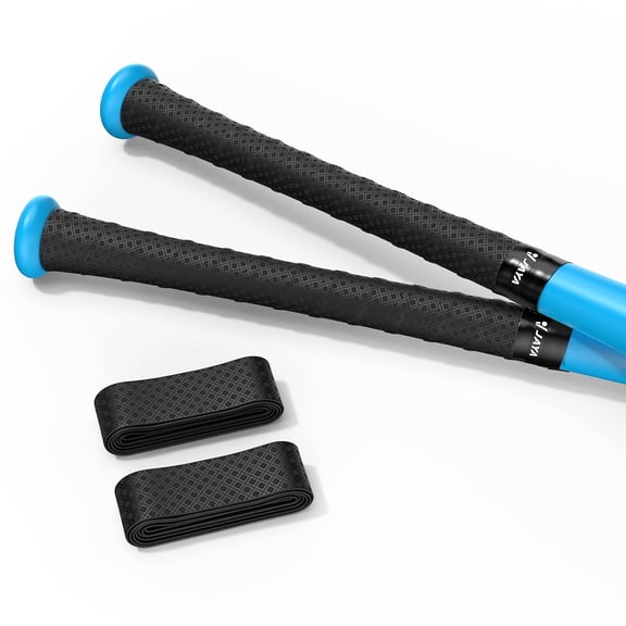 BESTSKY 2 Pack Bat Grip Tape,1.1Mm Pu Non-Slip Baseball Bat Grip Wrap,Soft Polyurethane Handle Tape for Baseball,Softball,Cricket and Lacrosse Sticks,Black Embossed