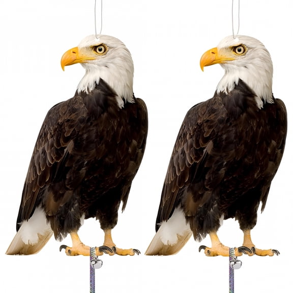 BESTSKY 2 Pack Bird Scarer with Reflective Tape, Fake Owl & Hawk Deterrent