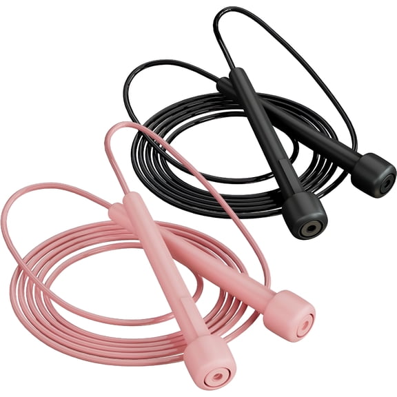 BESTSKY 2 Pack Jump Rope for Fitness, Speed Rope Skipping Rope for Men, Kids & Women, Jumping Rope for Workout, Tangle-Free PVC Long Jump Rope Set, Adjustable Exercise Jumping Rope for Adult