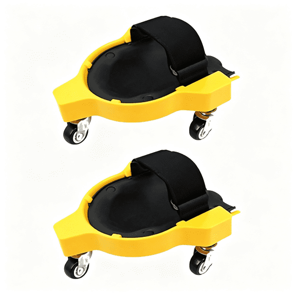 BESTSKY 2-Pack Rolling Knee Pads with 360 Swivel Wheels,Heavy Duty Comfort Cushioned Kneepads for Mechanics,Flooring,Tiling,Gardening and Construction Work