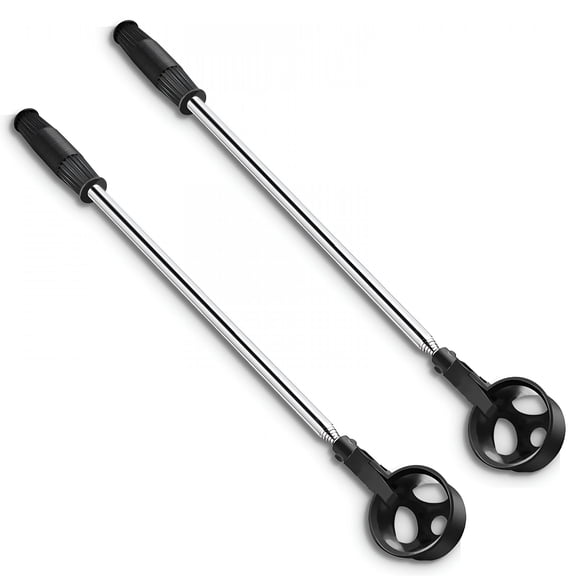 BESTSKY 2 Pack Stainless Steel Golf Ball Retriever Telescopic for Water,78.7"Extendable Golf Ball Grabber with Locking Scoop,Golf Ball Picker Upper Tool Accessories for Golfer Women Men Black