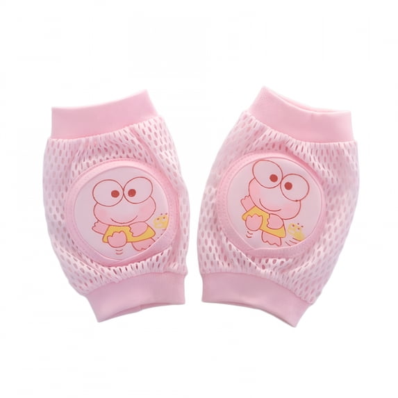 BESTSKY 2 Pcs Baby Knee Pads for Crawling,Soft Foam Padding Knee Brace,Stretchy Waistband Knee Guard Knee Pad,Frog Pink Baby Crawling Knee Pads