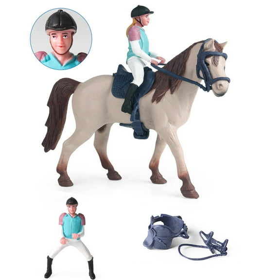 BESTSKY 2 Pcs Horse Toys,Self-Adhesive Back Horse Stuff,Bouncy and Soft Farm Animals,Style 3