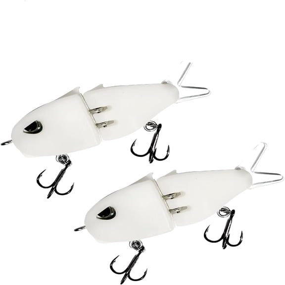 BESTSKY 2 Pcs Mini Glide Bait for Bass Fishing, Multi Jointed Swimbait Wobbler with Rattle, Freshwater Saltwater Lure with Carbon Steel Hooks