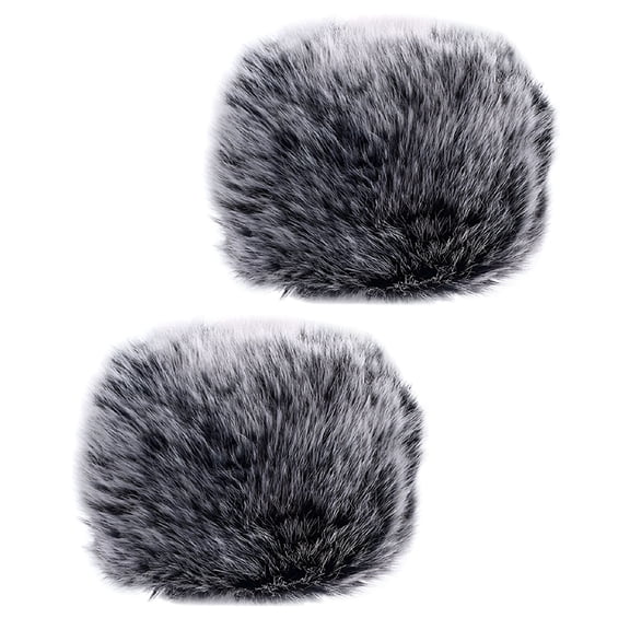 BESTSKY 2 Pcs Plush Microphone Cover Covers Furry Windscreen Case