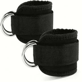BESTSKY 2 Pcs Weightlifting Straps with D Ring,Adjustable Wrist Cuffs Gym,Padded Wrist Cuffs,for Cable Machines Strength Training Equipment,Black