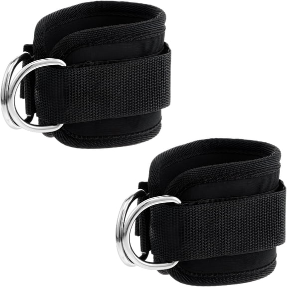 BESTSKY 2 Pcs Wrist Cuffs Lifting Straps with D Rings,Weight Lifting Straps Wrist Strap for Weightlifting Adjustable Gym Strap for Cable Machines Strength Training Bodybuilding