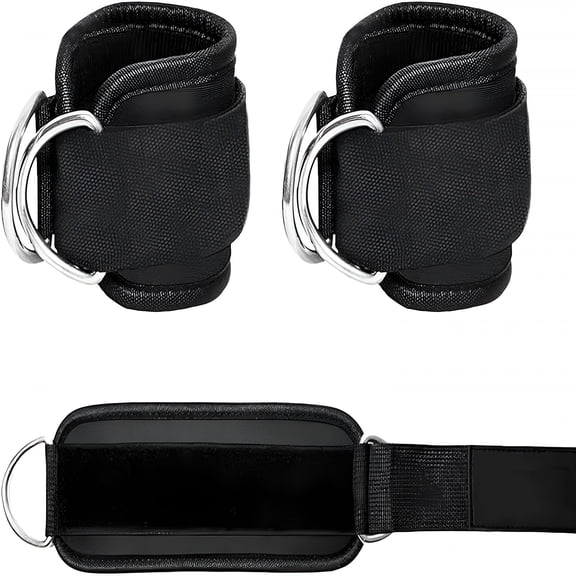 BESTSKY 2 Pcs Wrist Cuffs Lifting Straps with D Rings for Cable Machine, Adjustable Gym Weightlifting Straps