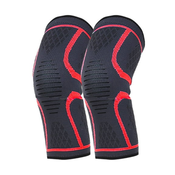 BESTSKY 2-piece Knee Brace,Nylon Knee Sleeve,Knee Pads for Men,Red,Xl
