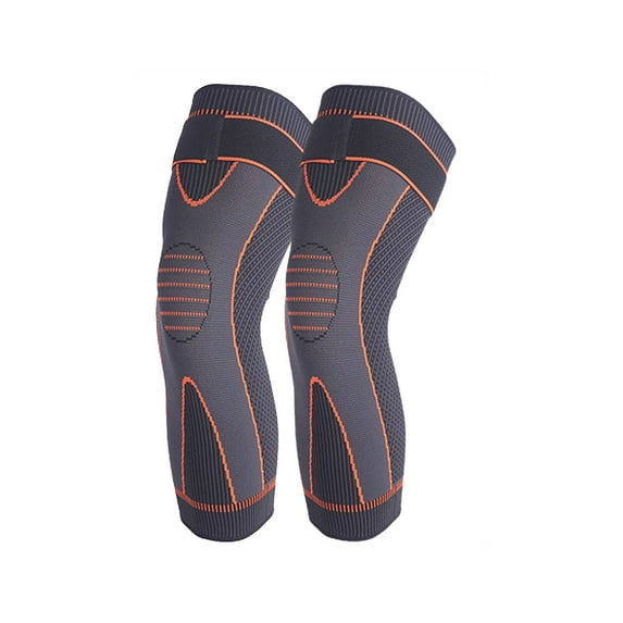 BESTSKY 2-piece Knee Brace,Nylon Knee Sleeves,Knee Sleeves for Women,Orange,M